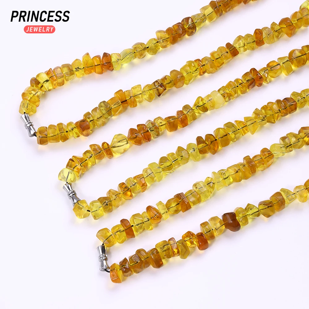 نادر الطبيعية بورما الأزرق العنبر قلادة 3-5x7-9 مللي متر الخرز لصنع المجوهرات سوار قلادة DIY بها بنفسك الملحقات