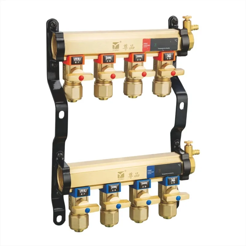 

Modern Design Water Valve Underfloor Heating System Brass Plumbing Radiant Distribution Manifolds Size 1"