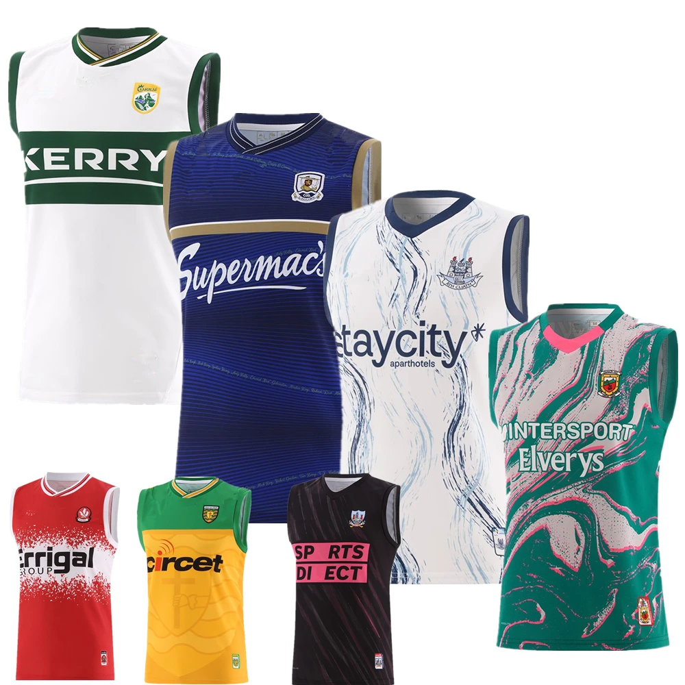 2025 Gaa camiseta Cork Mayo Offaly Tyrone Derry Galway Tipperary Kerry Donegal Dublín chaleco camisa Todas las equipes