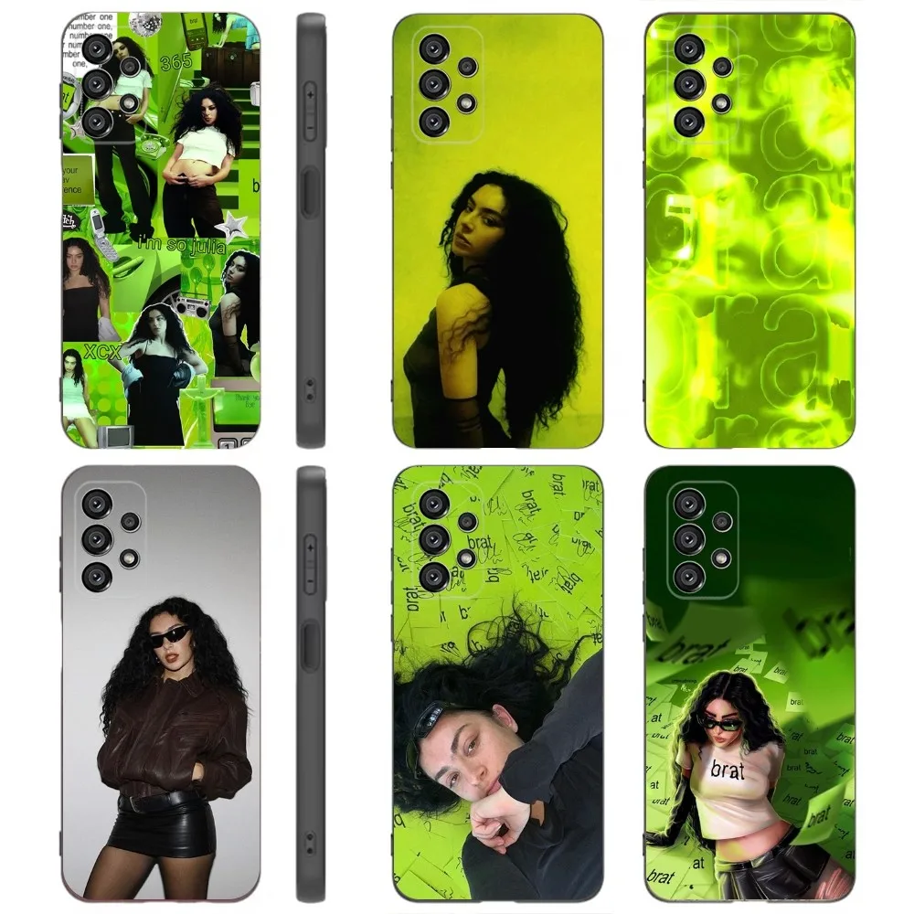 C-Charli XCX B- BRAT  Phone Case For Samsung Galaxy A91,A80,A73,A72 ,A71,A53A52,A32 ,A31A22,A21s,A20,Black Cover