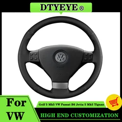 DIY Car Steering Wheel Cover For Volkswagen Golf 5 Mk5 VW Passat B6 Jetta 5 Mk5 Tiguan 2007-2011 Original Steering Wheel Braid