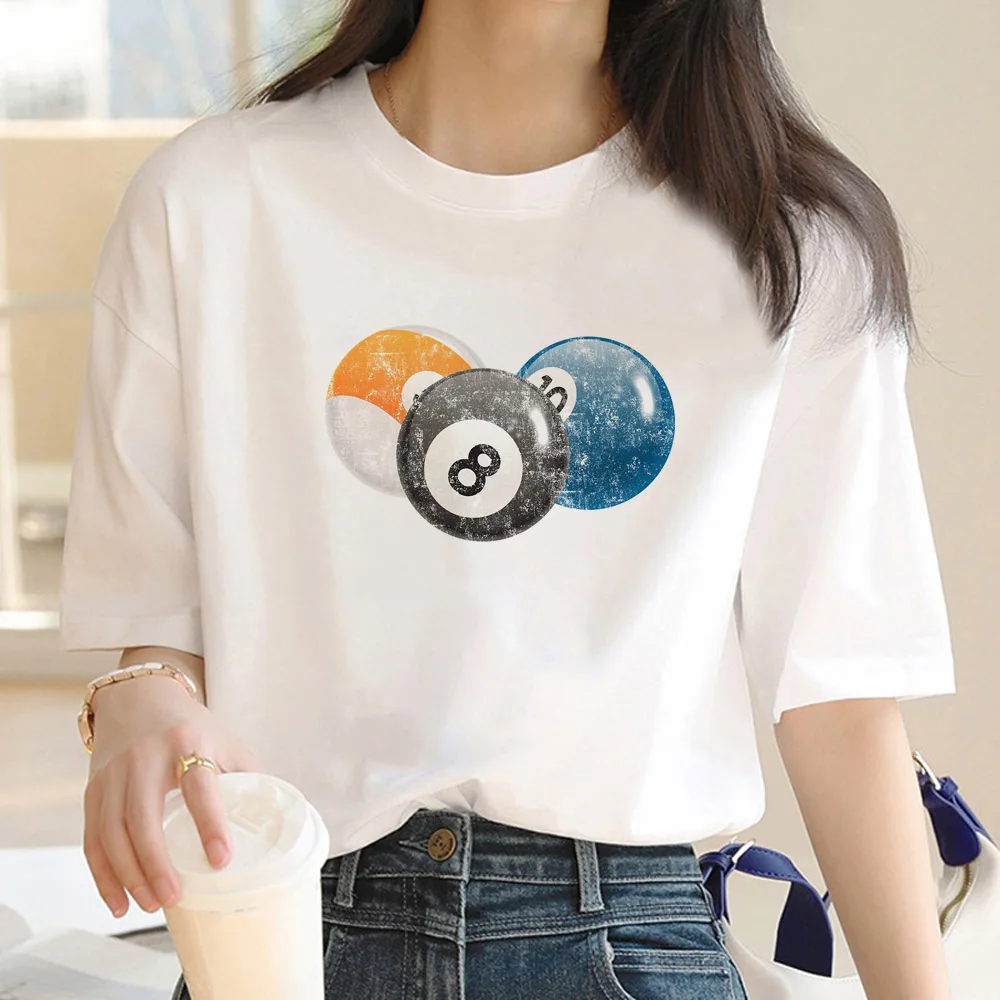 Pool Billiards t-shirts women summer streetwear Tee girl y2k Japanese clothing