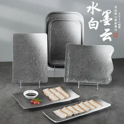 Melamine Japanese Plate Creative Rectangular Flat Sushi Plate Commercial Tableware