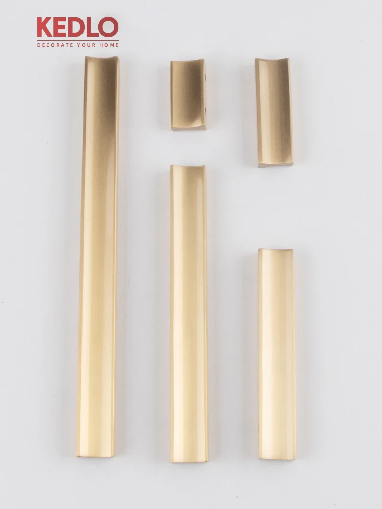 KEDLO Moderner, minimalistischer, massiver Messing-Schubladengriff für Küchenschränke mit goldenen Griffen – Detail 5
