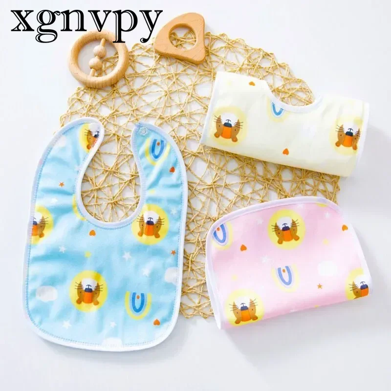 xgnvpy 3PCS Baby Bibs Cotton Waterproof Feeding Clothes Protection Scarf for Kids Toddlers Newborns Boys Girls Accessories
