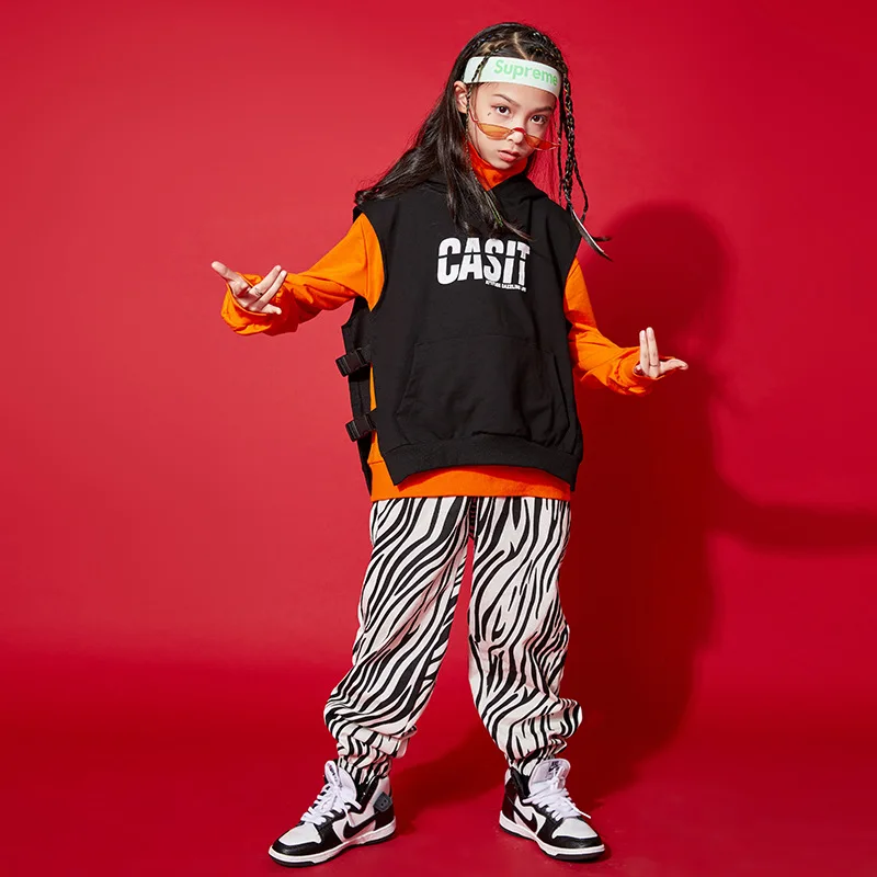 Hip Hop Kids Dancing Costumes for Girls Boys Stage Wear Child Jazz Ballroom Dance Costumes Clothes Party Show Shirts Pants Vest