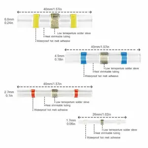 100 peças conector de calor de vedação de solda à prova d'água conectores de extremidade retrátil terminais de fio elétrico terminal isolado de carro 6 principais vendas terminais eletricos garfo - №6