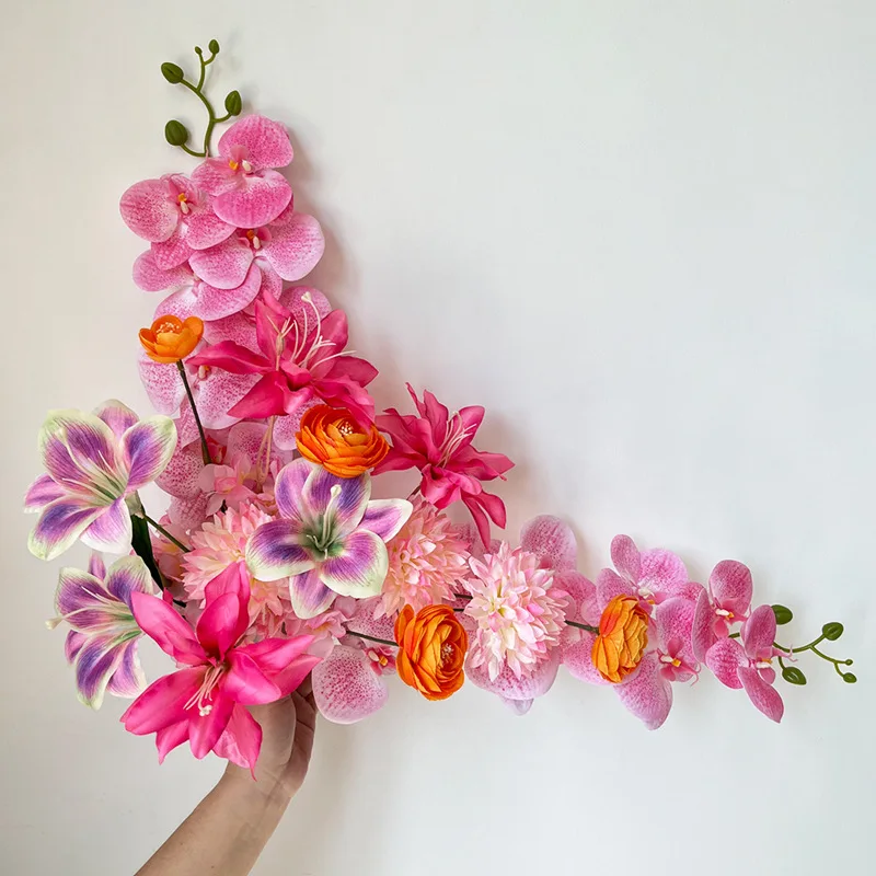 Arch flower wedding water sign opening welcome lintel simulated flower row wedding decoration fake flower