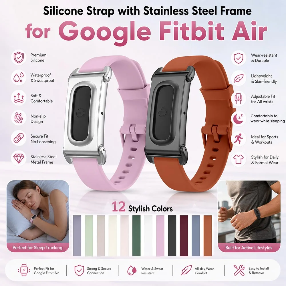 Silikonarmband für Google Fitbit Air Band, Sport-Ersatzband, Fitness-Tracker-Armband für Google Fitbit Air Zubehör