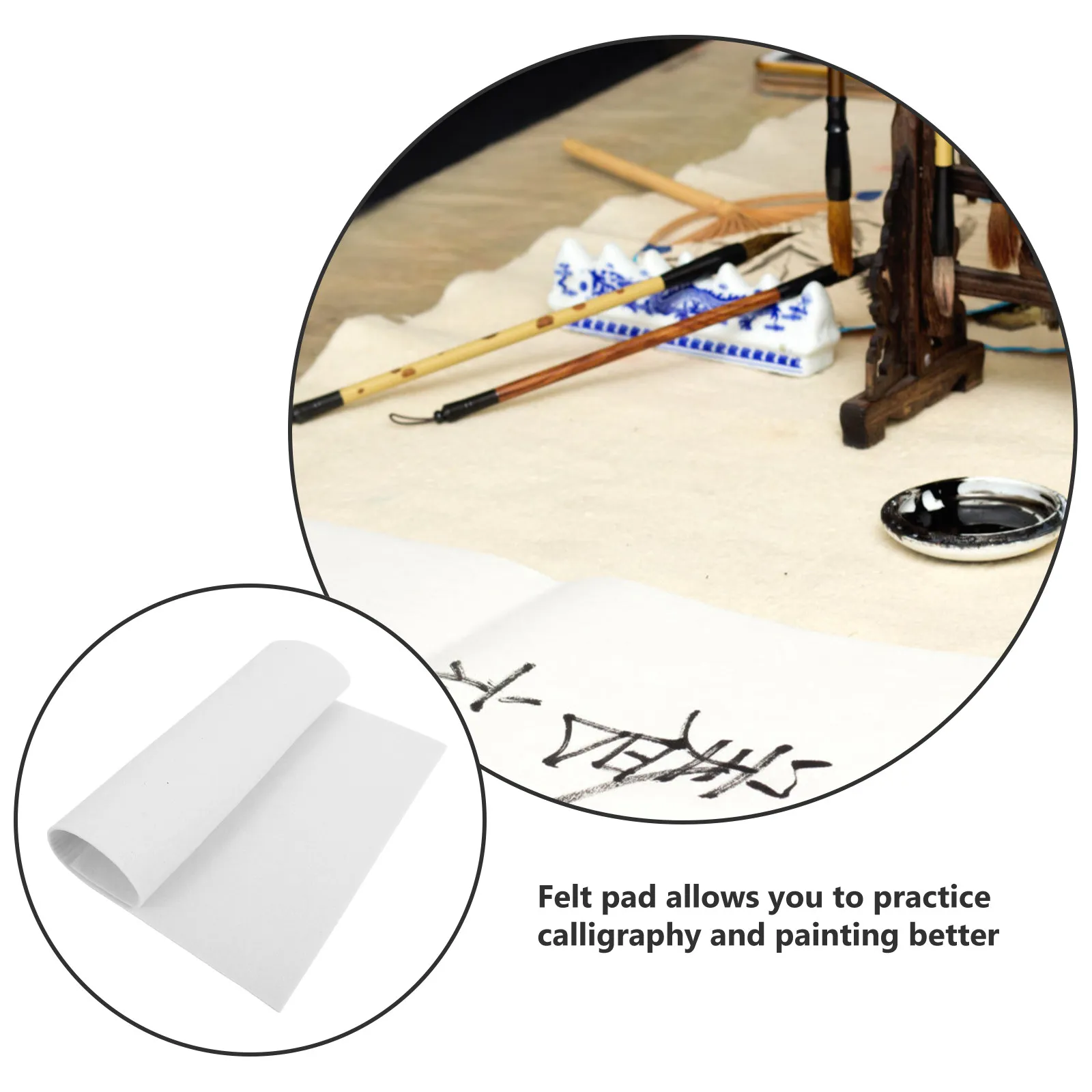Chinese Calligraphy Felt Mat Lightweight Smooth Writing Pad Desk Protector Ink Absorption Paper Felt Exercise Mat for Painting