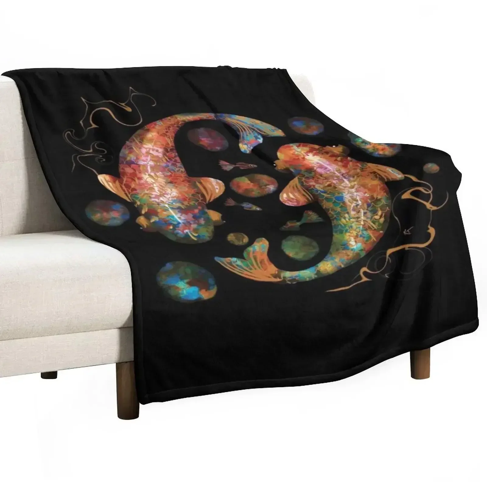 Lucky Koi Treasure Throw Blanket Flannels Luxury Brand Nap Blankets