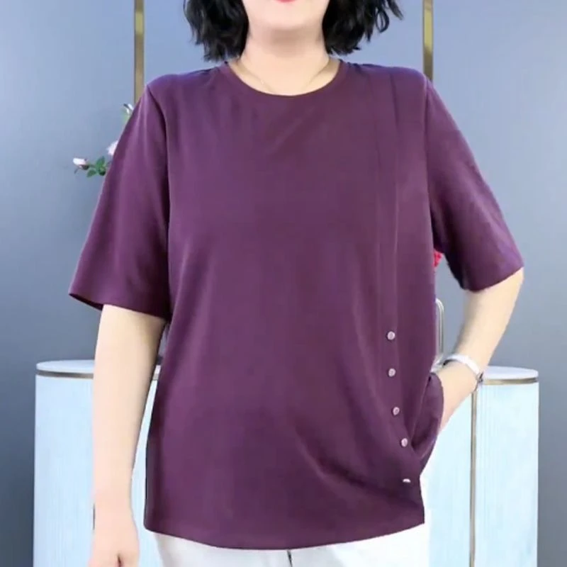 

Loose round Neck Short Sleeve T-Shirt Women's Summer New Style Slimming Effect Comfortable Korean Version Casual Shirt