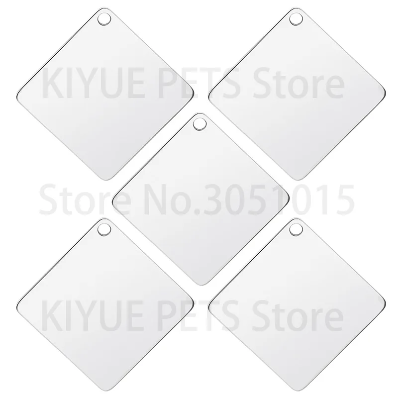 50 stücke quadratischer Edelstahl angepasste Haustier-ID-Tag personal isierte Hunde marke DIY Name gravierbar – Detail 6