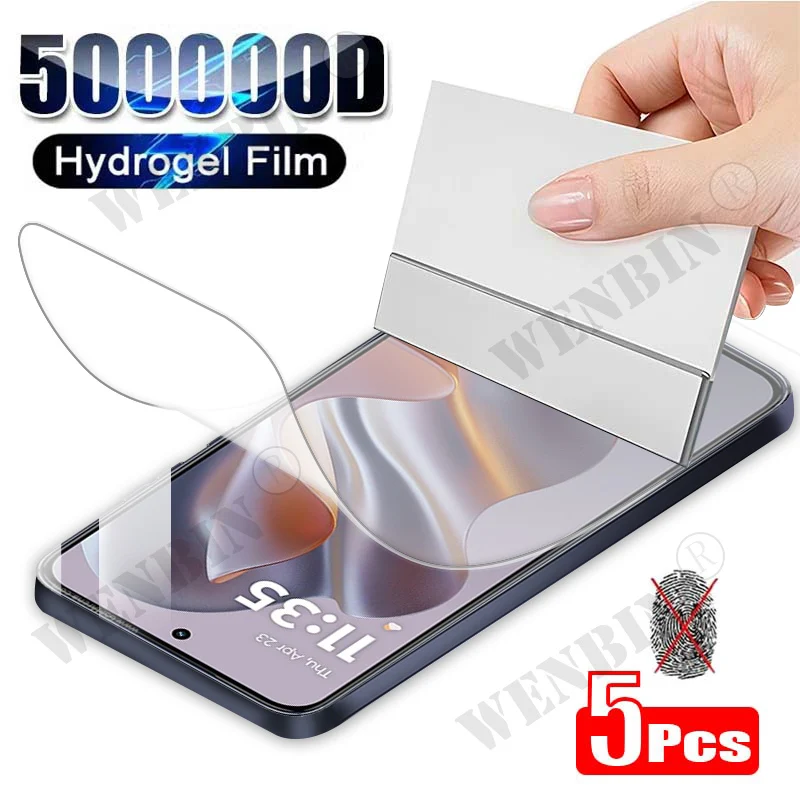 5 Pcs Full Cover Hydrogel Film For Motorola Edge 50 40 Pro Neo G85 G55 G45 G35 G Power 2024 Full Cover Screen Protector