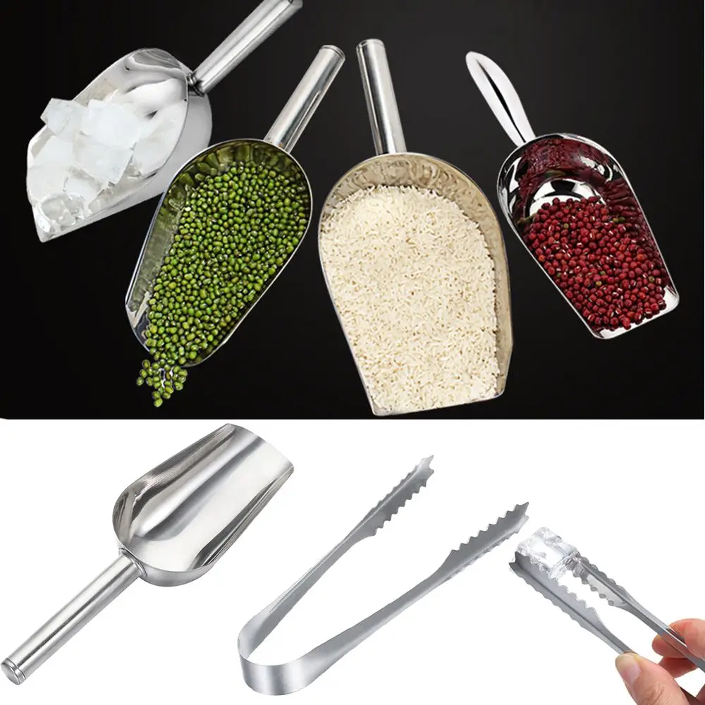 Kitchen Tools Candy Buffet Flour Scoop Ice Scraper Ice Shovel Stainless Steel Grain Shovel