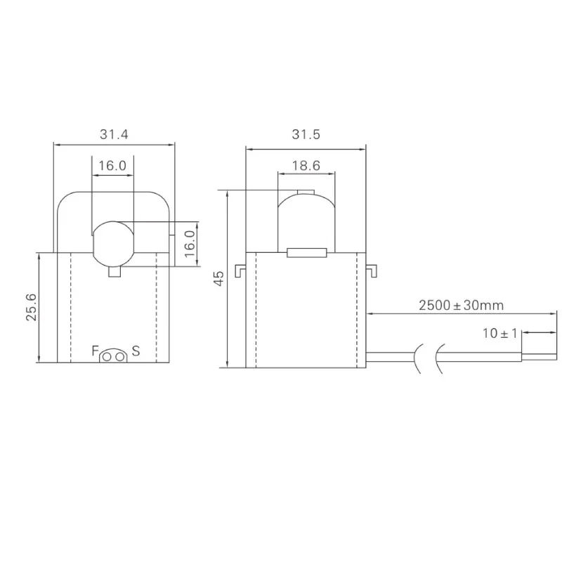 Split Core Current Transformers KCT-16 clamp on CT Easily to install 50A 60A 100A 120A 200A for Ammeter and Power analyzer