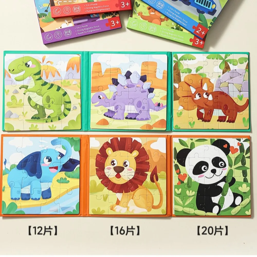 

Kawaii Handmade Magnetic Quiet Book Paper Repeated Pasting Dinosaur Sticker Book Hand Ledger Cartoon DIY Busy Book Girls