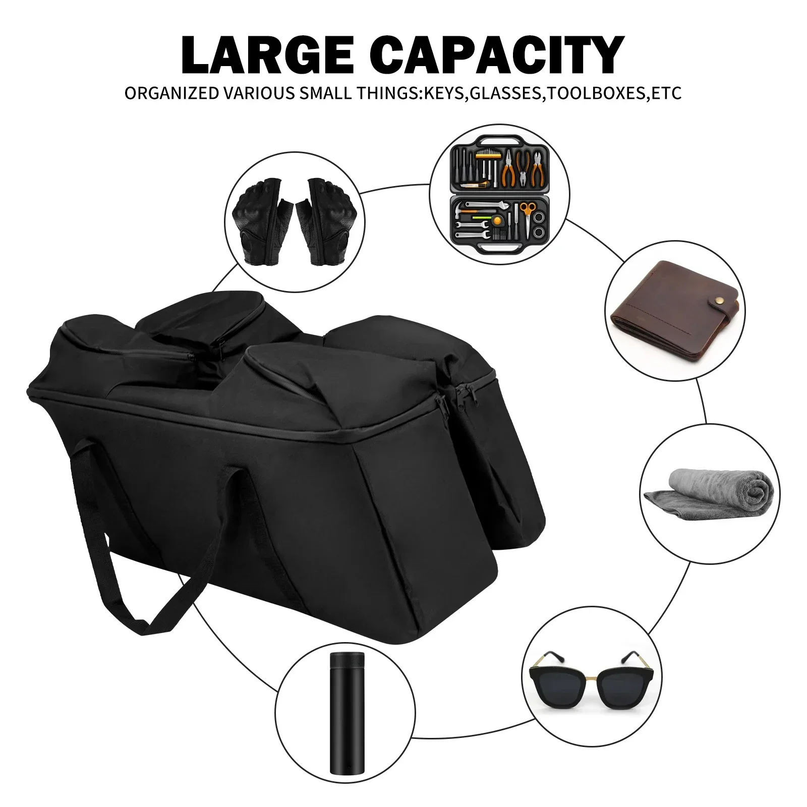 Motorcycle Tool Side Bags Luggage Tour Pack Saddlebag Waterproof For Harley Touring Road Electra Street Glide FLTR FLHT 1993-UP