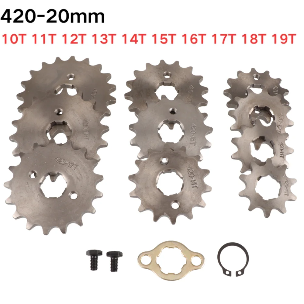 420#20mm 10 11 12 13 14 15 16 17 18 19T Tooth Front Engine Sprocket For 50-125cc Motorbike Pit Dirt Bike ATV Go Kart Quad Moped