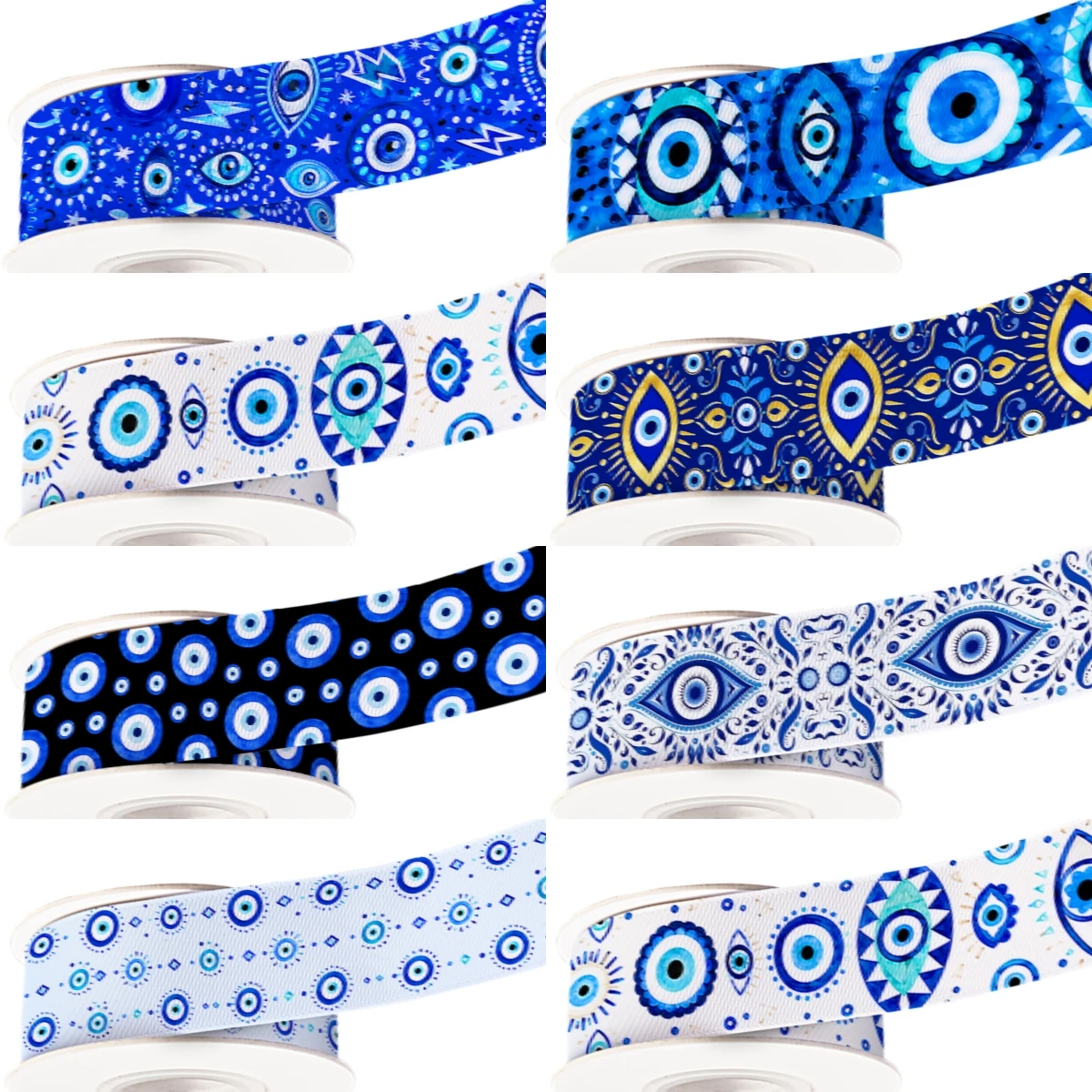 E Eye W Printing Pattern Grosgrain Ribbon Satin Ribbon for Cheer Bows Girl Hair Bows Cartoon DIY Craft Supplies Badge