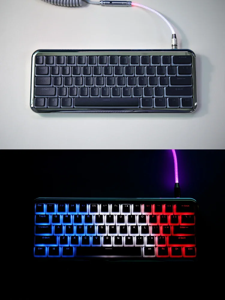 

Double Leather Milk PBT Transparent Keycap Two Color Pudding White Black OEM Adaptation 61 64 68 87 98 104 etc