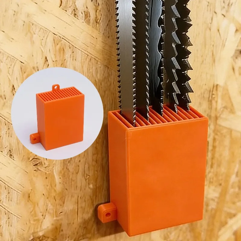 WallMount Reciprocating Saw Blade Storage Holder Orange Plastic Saw Blades Organizer Garage Tool Storage Rack for Jig Saw Blades