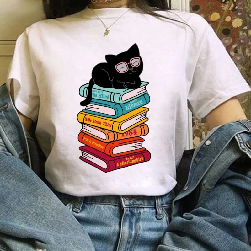 T-Shirt Print Casual Simple Women's Cartoon Cute Frog Pattern O-Neck Women's Regular Printed Top Summer Trend White T-Shirt