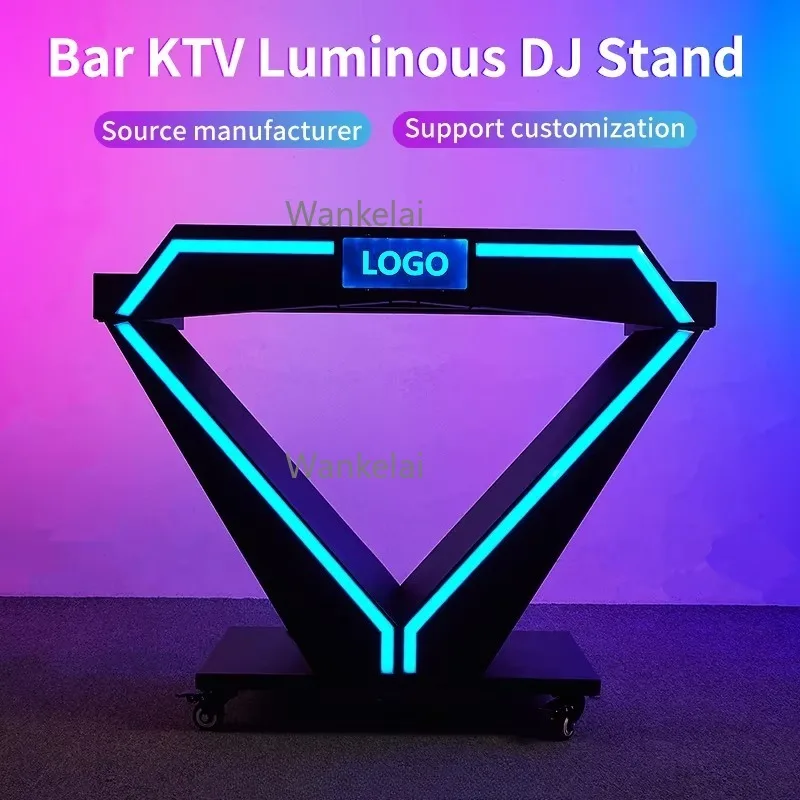 Customized VIP Logo Dj Table Booth Stand Light-emitting Table Player Movable DJ Table For Party Ktv Bouncy Bar Nightclub - Image 2