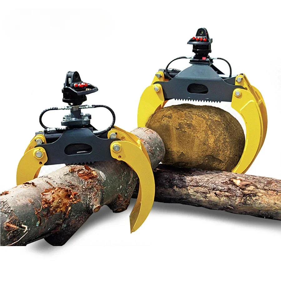 

factory direct sales Hydraulic Rotator Stone Wood Rotating Log Grapple For Excavator Tractor Loader Timber Crane 3 Point