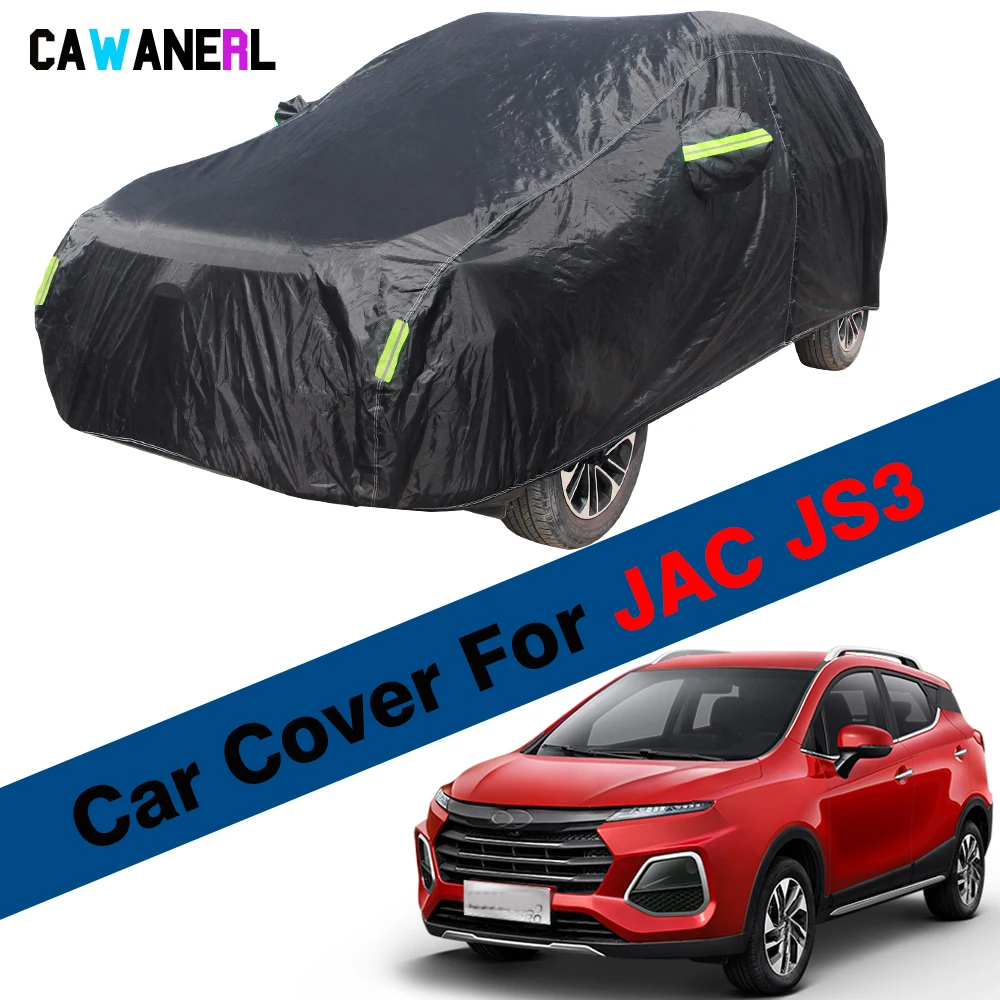 Black Car Cover Sun Shade Rain Snow Resistant Cover Waterproof For JAC JS3 S3 Sei 3 T50 DR4 Refine S3 Heyue S30 2013-2023