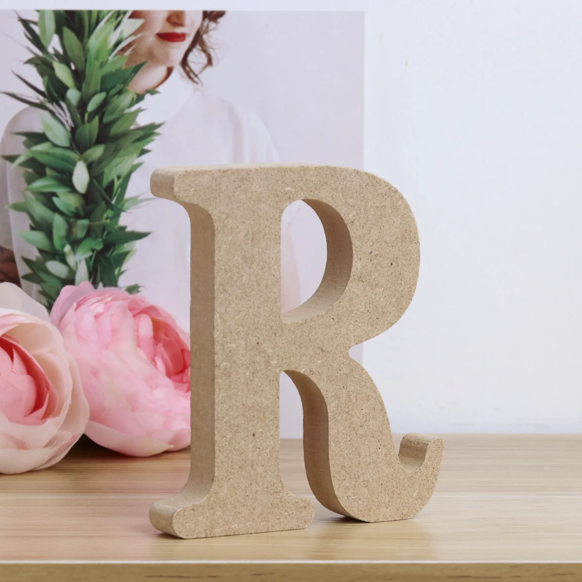 الحروف الأبجدية لوحة خشبية حديقة المنزل الزفاف الديكور خشب الصنوبر الملمس الحروف الخشبية الطبيعية المريحة #4