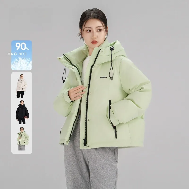 

Женская повседневная теплая куртка-пуховик Snow Flng Весна 2026 с большими карманами, модная, прочная, с капюшоном, в ярких цветах