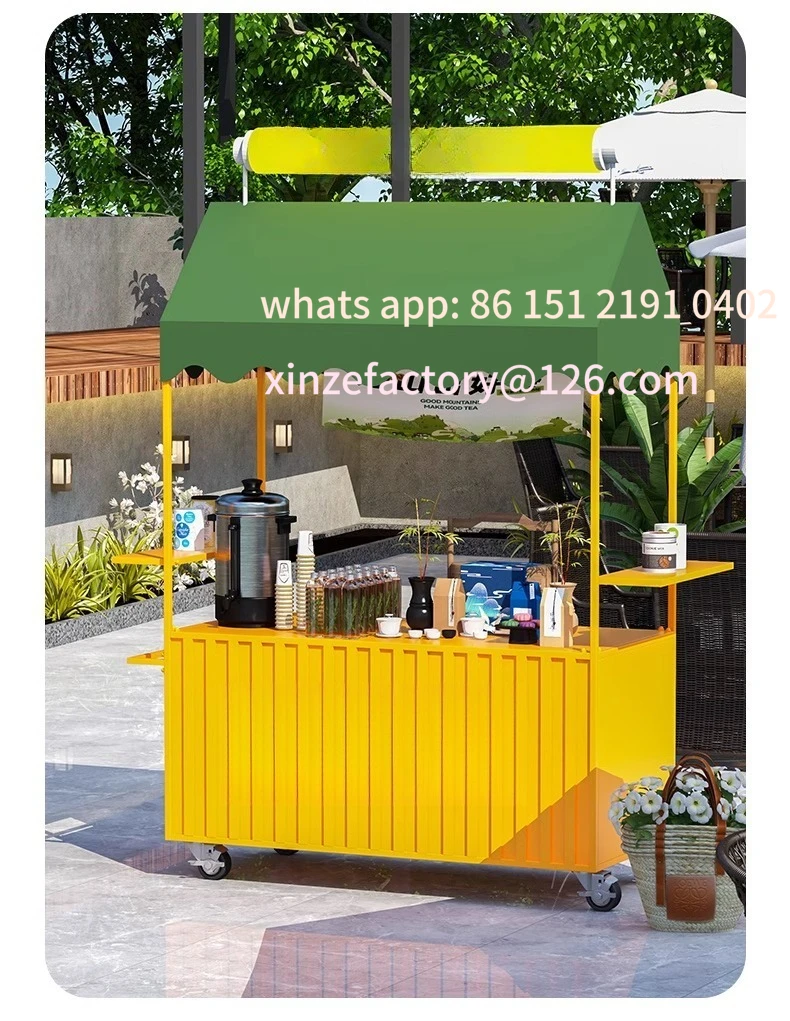 Customizable Convenient Mobile Food Cart Snack Cart Roadside Stall Trolley Outdoor Night Market