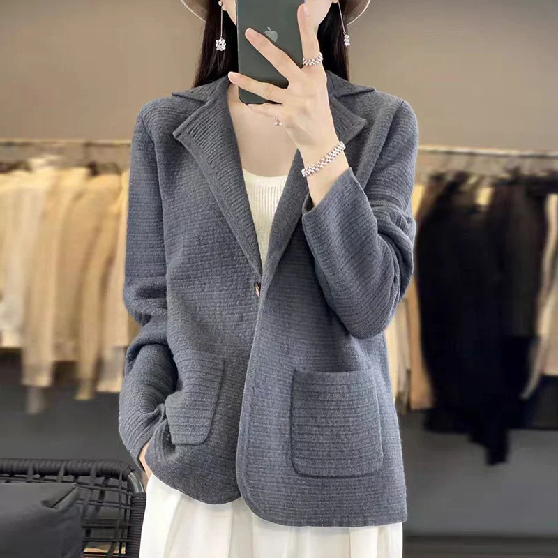 

New High Quality Autumn Winter Fashion Cardigan Women Sweater Casual Elegant Long Sleeve Knitting Blouses Ladies Clothing Tops