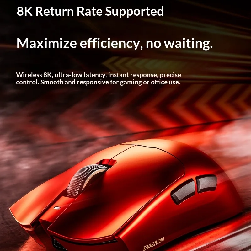 Eweadn S9 Wireless Gaming Mouse 59g Lightweight Ergonomic 3395 8k Polling Low Latency Bluetooth For Pc Office Medium Large Hands