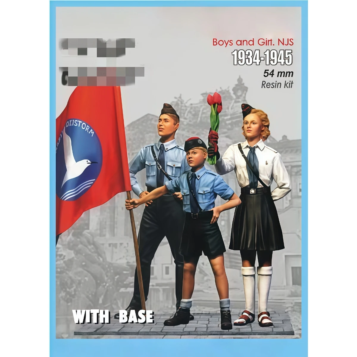 

Комплект неокрашенной модели из смолы, 54 мм, голландский мальчик и девочка (3 + основа), в разобранном виде и неокрашенном виде GK, (1620-1623)