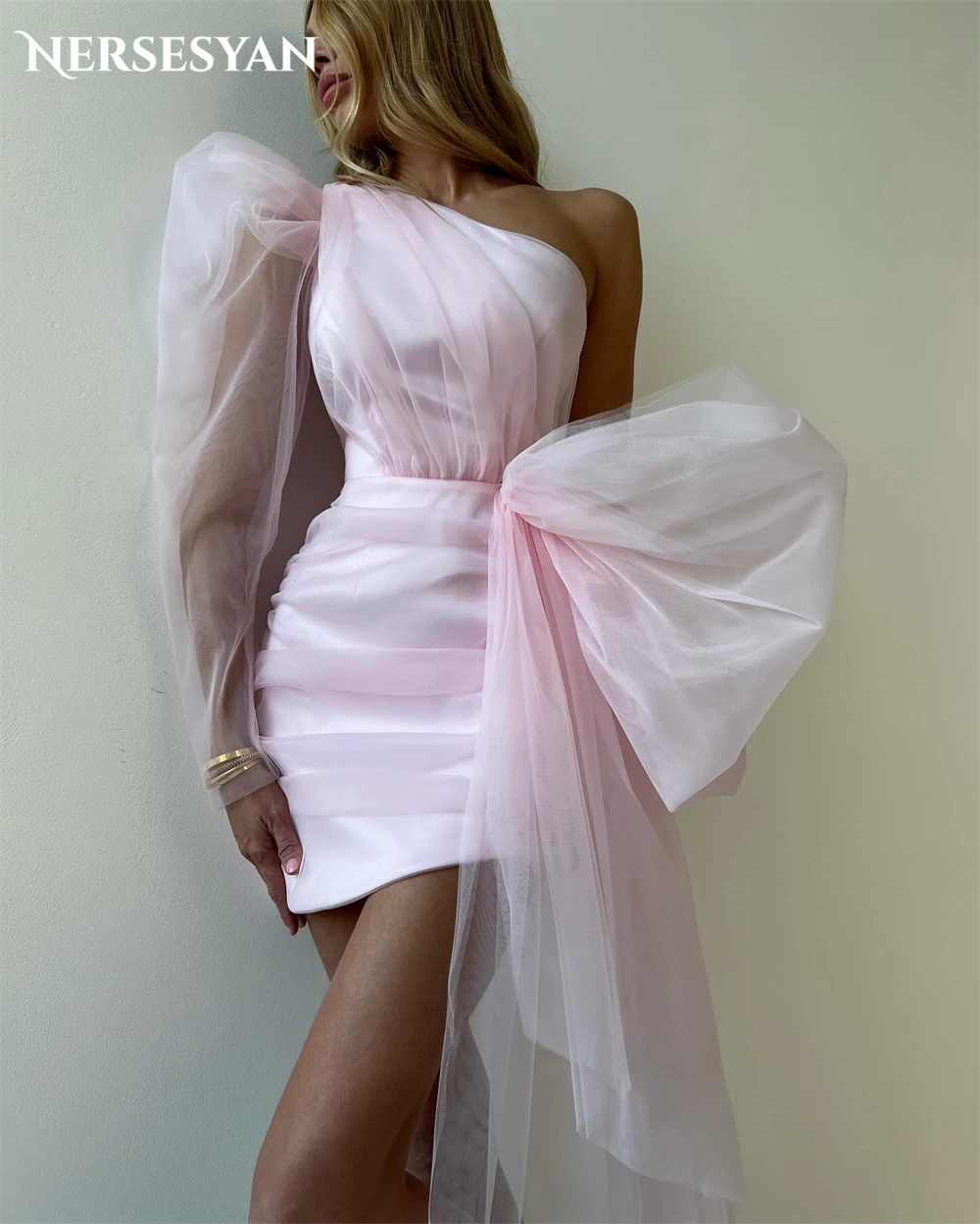 Nersessuperb-Robe de Bal en Tulle Rose, Mini Tenue Formelle, Plissée, avec Nministériels d sur le Côté, pour ix, Quelle que soit la 2024