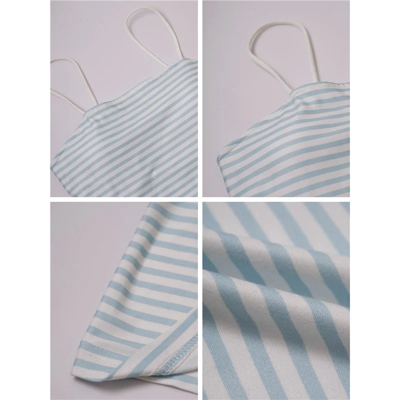 Женские укороченные топы без рукавов в полоску на тонких бретельках Y2K с открытой спиной, облегающие эстетические топы на выход для девочек