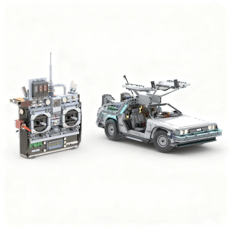 

7357pcs MOC UCS DeLorean Time Machine Doc Brown Futaba Model Team Building Blocks Christmas Gifts Construction Toy Brick Kids