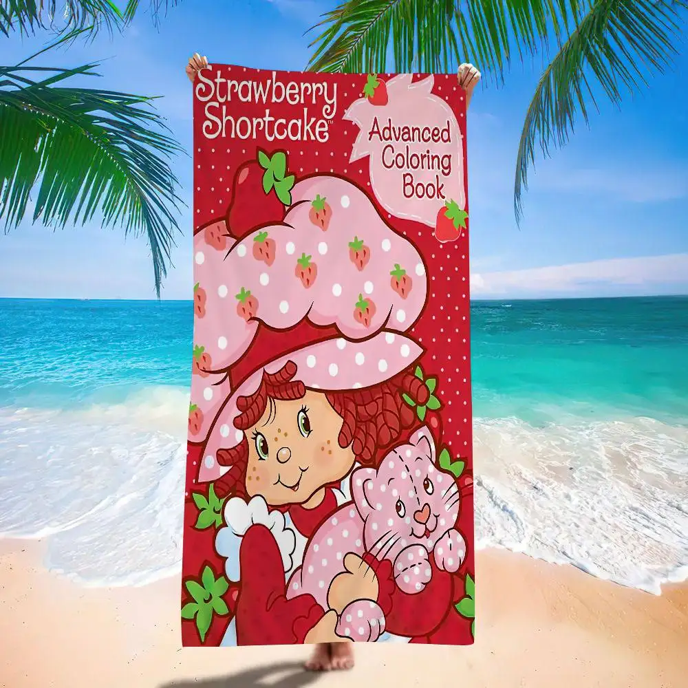 Cartoon Girl S-Strawberry S-Shortcake Big Microfiber Beach Towels Quick Dry Towel Sand Beach Towels Pool Towel For Travel Swim