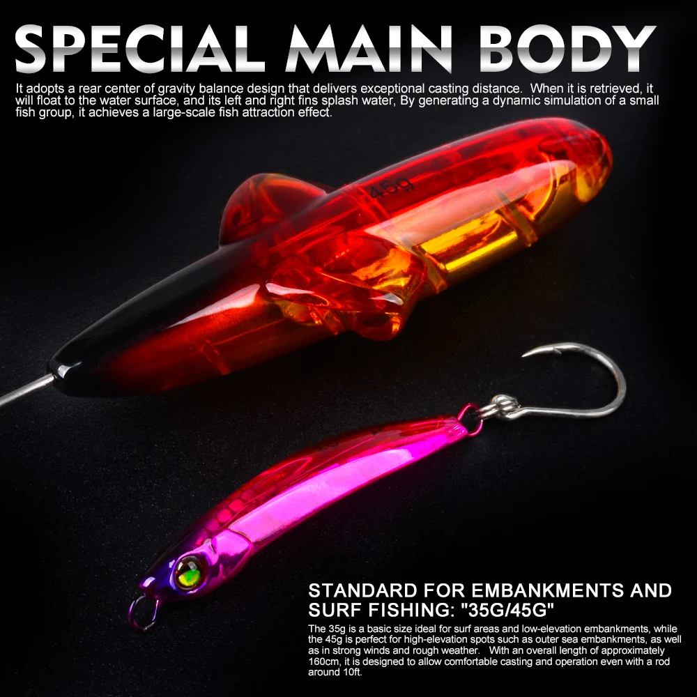 Proberos 35/45G Topwater Angelköder Popper Künstlicher Bleistift Harter Köder Weitstreckenwurf Schwimmendes Angelgerät Swimbait – Detail 4