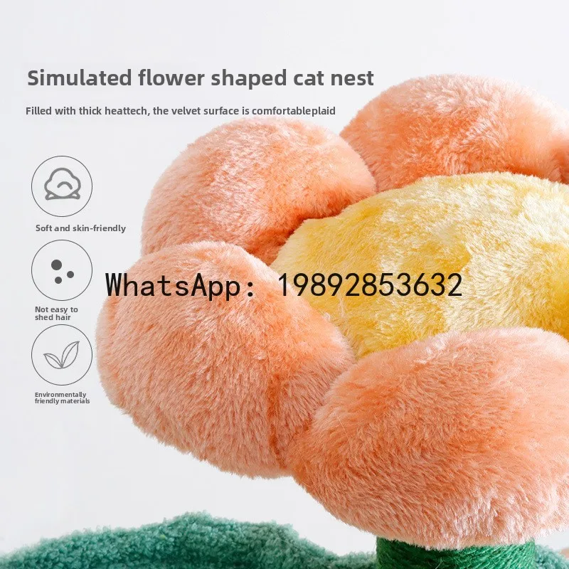 CZ Sisal Flower Cat Climbing Frame Wholesale Integrated Cat Scratching Board Small Space-Saving Scratching Post Jumping Platform