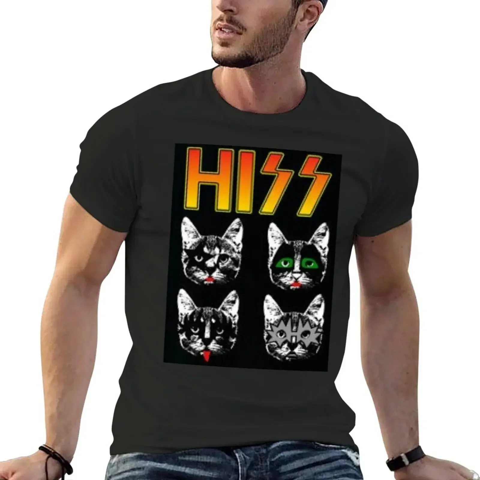 hiss T-shirt cute tops boys animal print sublime Aesthetic clothing t shirt men