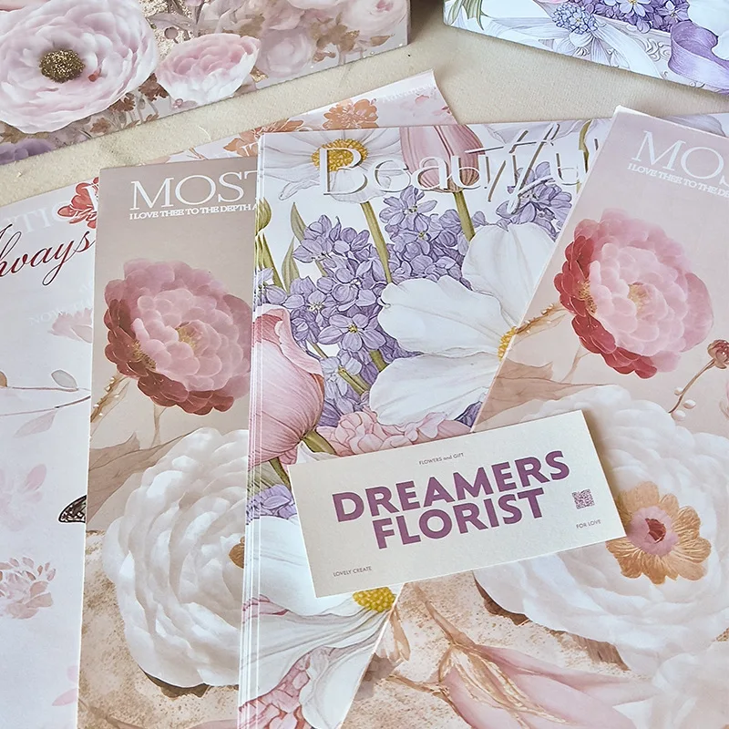 20pcs Cowhide Oil Painting Packaging Paper Flower Wrapping Papers Valentine's Day Bouquet Decorative Supplies Party Decorations