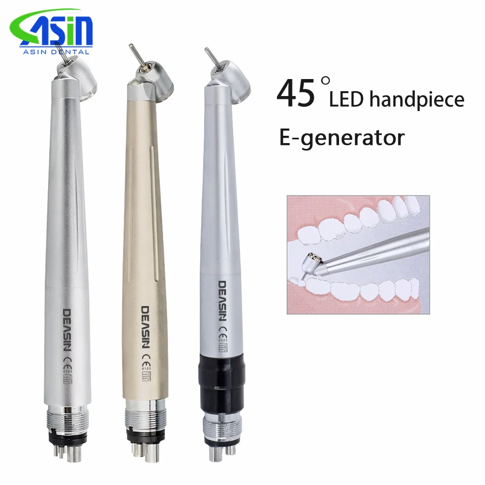 

45° Tooth Extraction Handpiece Dental Self Generator LED High Speed Air Turbine Handpiece Dentist Clinic Equipment Tool