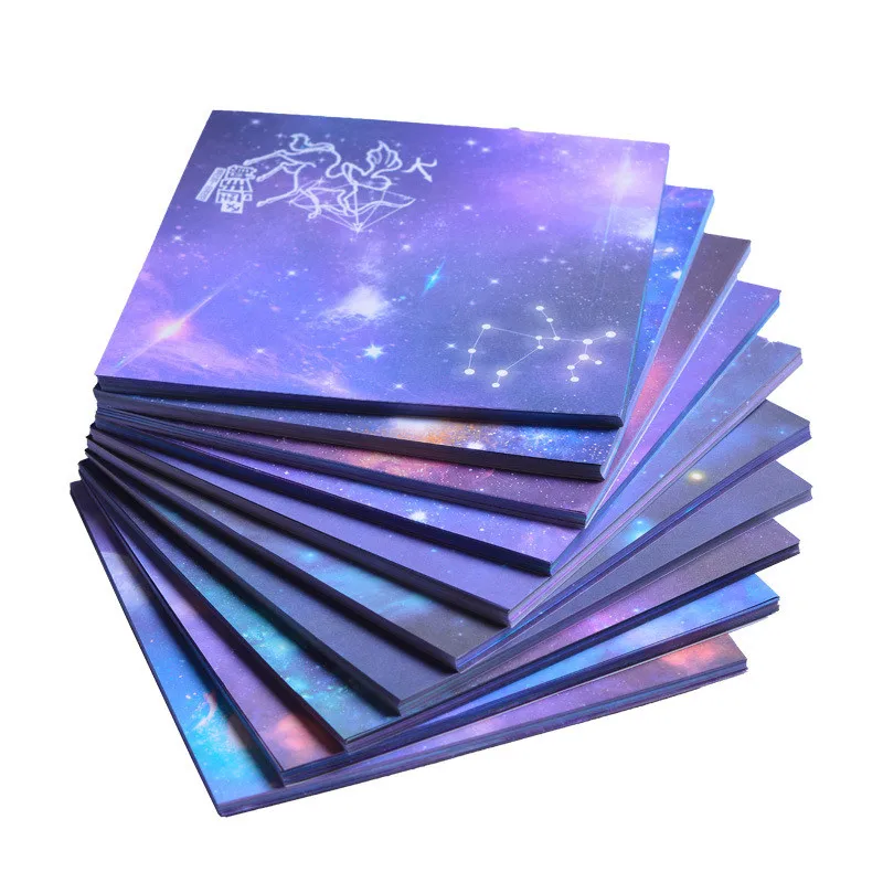 100Pcs 15cm Square Starry Sky Origami Paper DIY Double-sided Colorful Handmade Folded Paper Crane Kindergarten Crafts Kids Toys