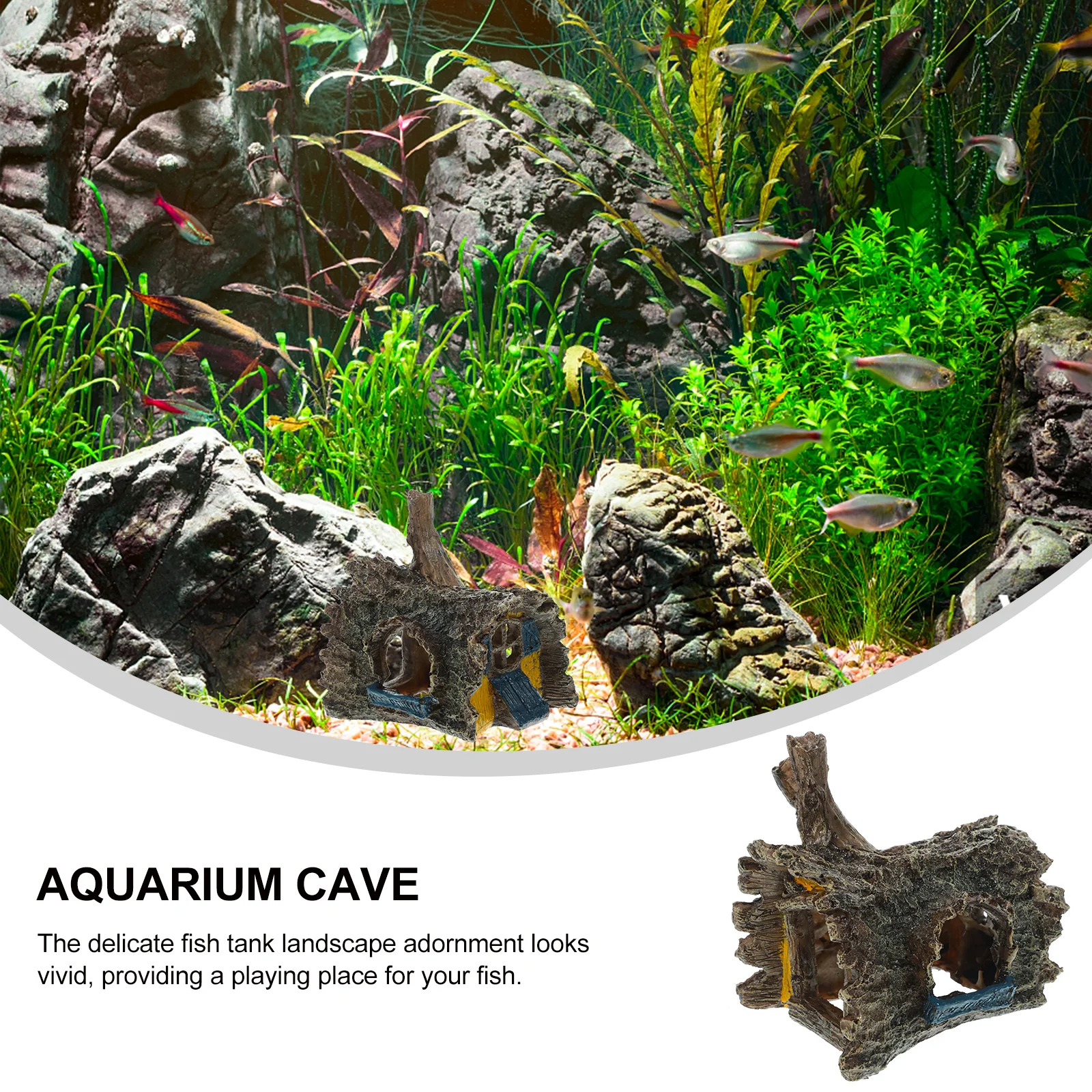 

1pcs Aquarium Cave Tank Accessories Resin Decor For Freshwater Fish Tank Landscaping Fish Hideout Play Place Ornament