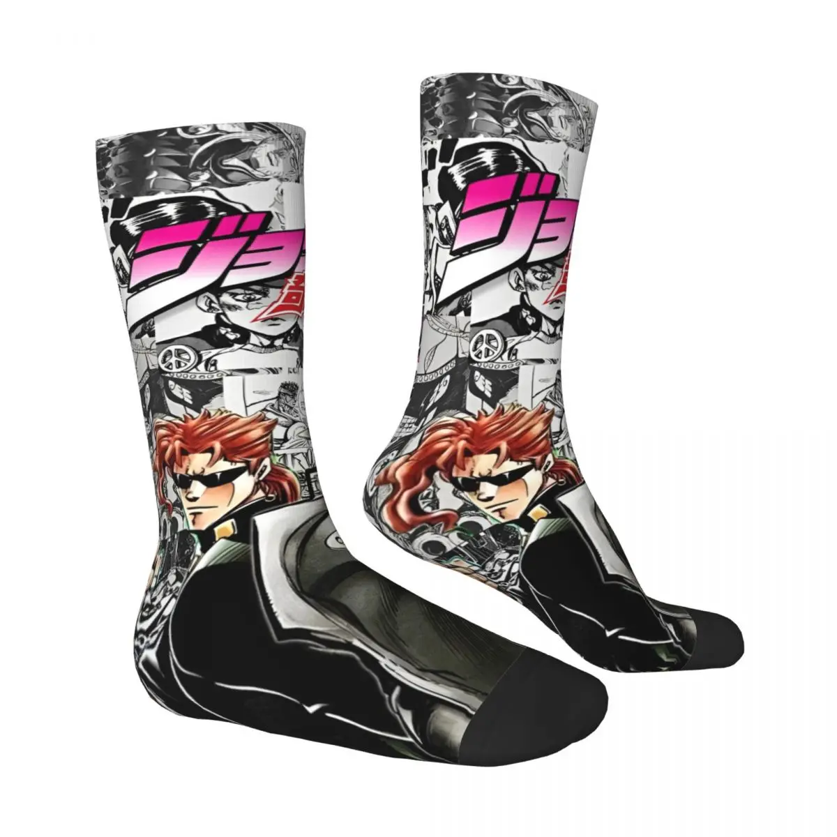 JoJos Bizarre Adventure 양말 일본 만화 우아한 스타킹 성인 남성 부드러운 통기성 러닝 양말 가을 안티 슬립 양말