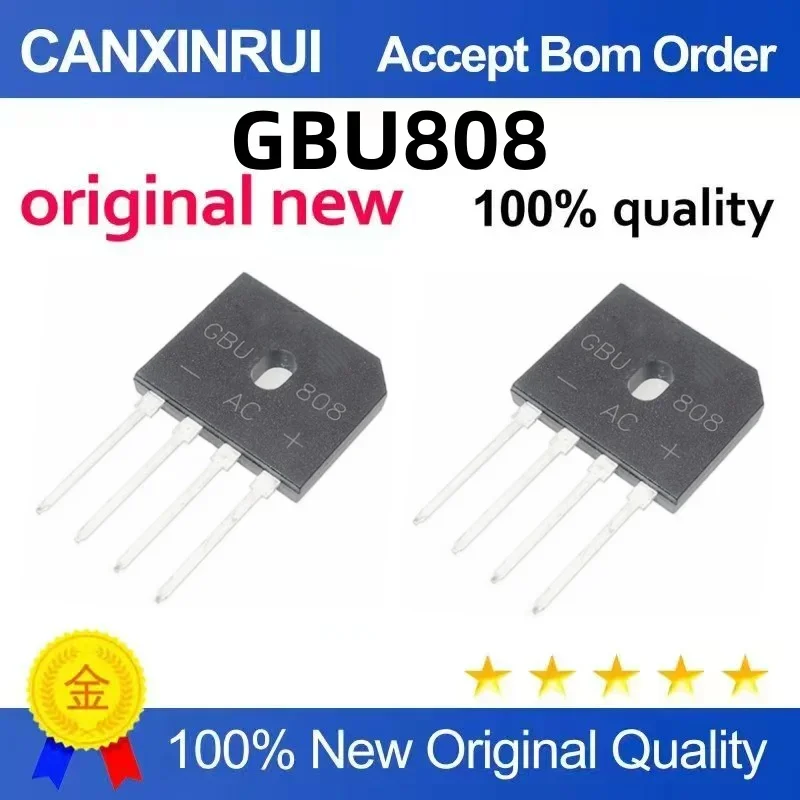 

(5-100 pieces) Brand new original GBU808 plug-in 4-pin rectifier bridge spot chip IC