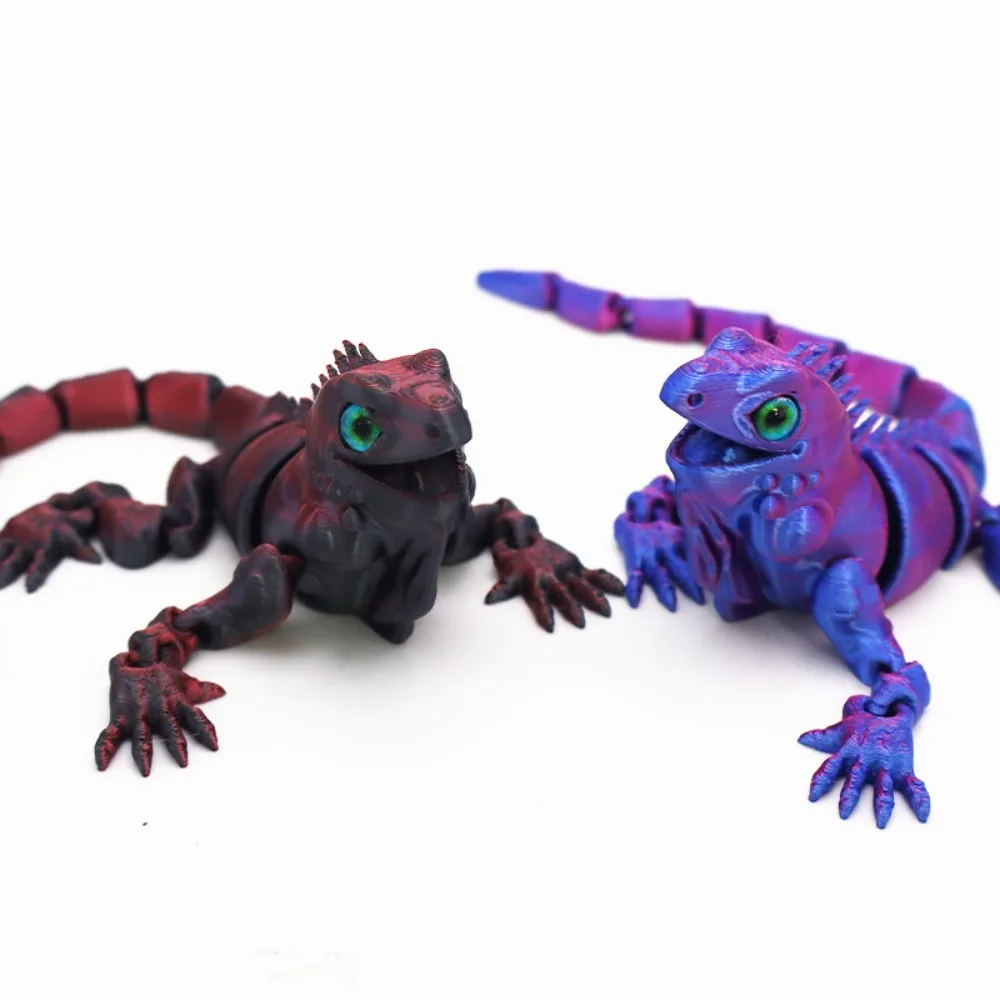 ثلاثية الأبعاد مطبوعة Iguana الحرف اليدوية الحيوان المشتركة نموذج الإبداعية تمثال هدية مزخرفة للمنزل مكتب ديكور نشاط فريد الزواحف الفن